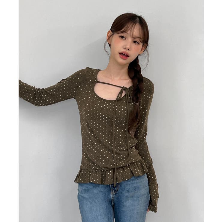 ドットリボンフリルTシャツ 2025 AW | by muni:r | 詳細画像15 