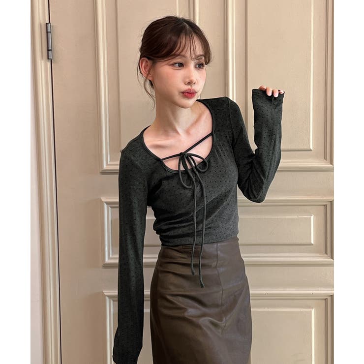 ドットリボンフリルTシャツ 2025 AW | by muni:r | 詳細画像19 