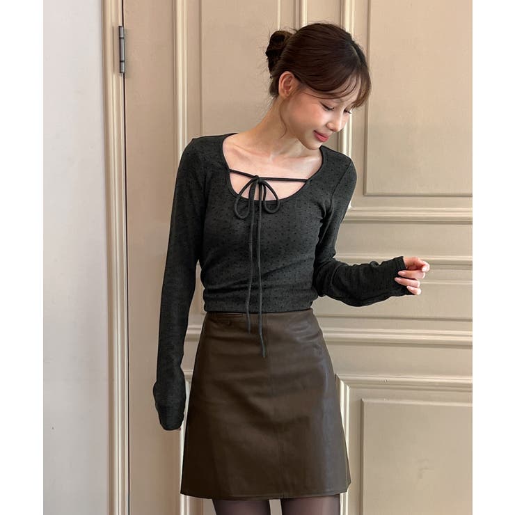 ドットリボンフリルTシャツ 2025 AW | by muni:r | 詳細画像20 