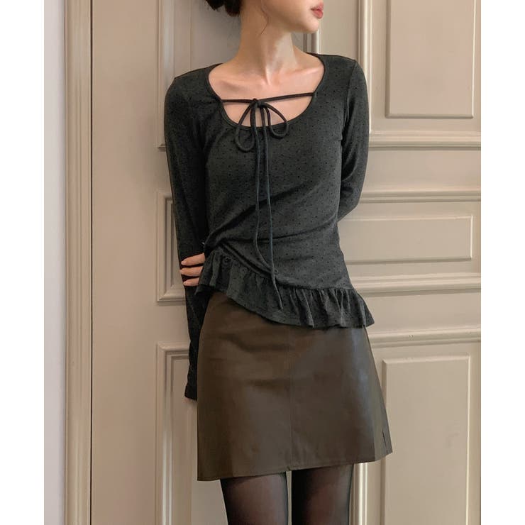 ドットリボンフリルTシャツ 2025 AW | by muni:r | 詳細画像21 