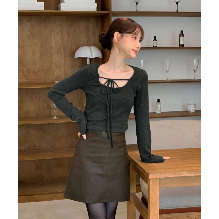 ドットリボンフリルTシャツ 2025 AW | by muni:r | 詳細画像22 