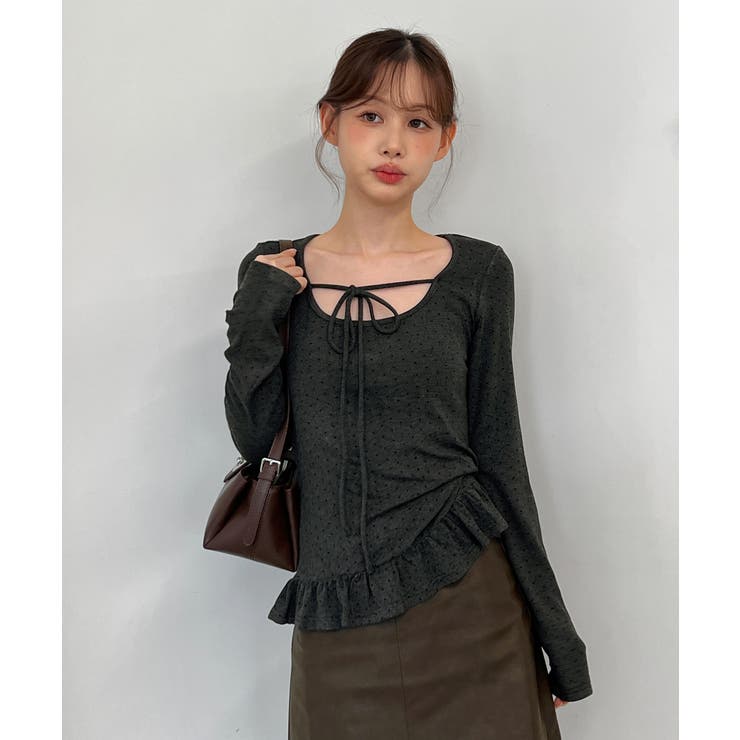 ドットリボンフリルTシャツ 2025 AW | by muni:r | 詳細画像25 