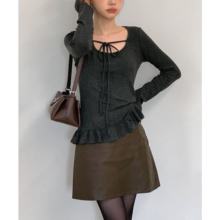 ドットリボンフリルTシャツ 2025 AW | by muni:r | 詳細画像27 