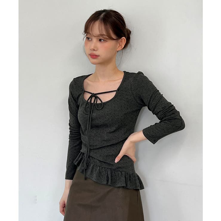 ドットリボンフリルTシャツ 2025 AW | by muni:r | 詳細画像29 