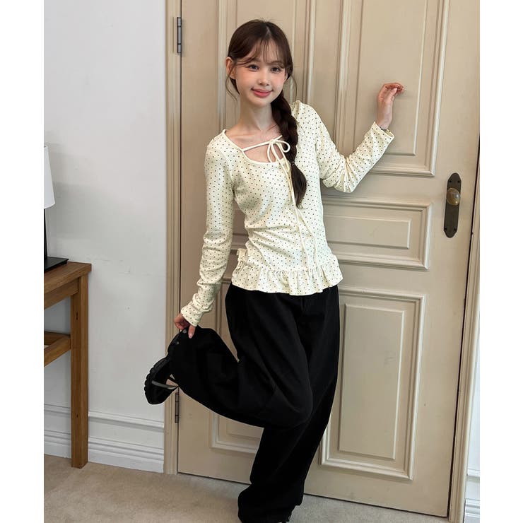 ドットリボンフリルTシャツ 2025 AW | by muni:r | 詳細画像5 