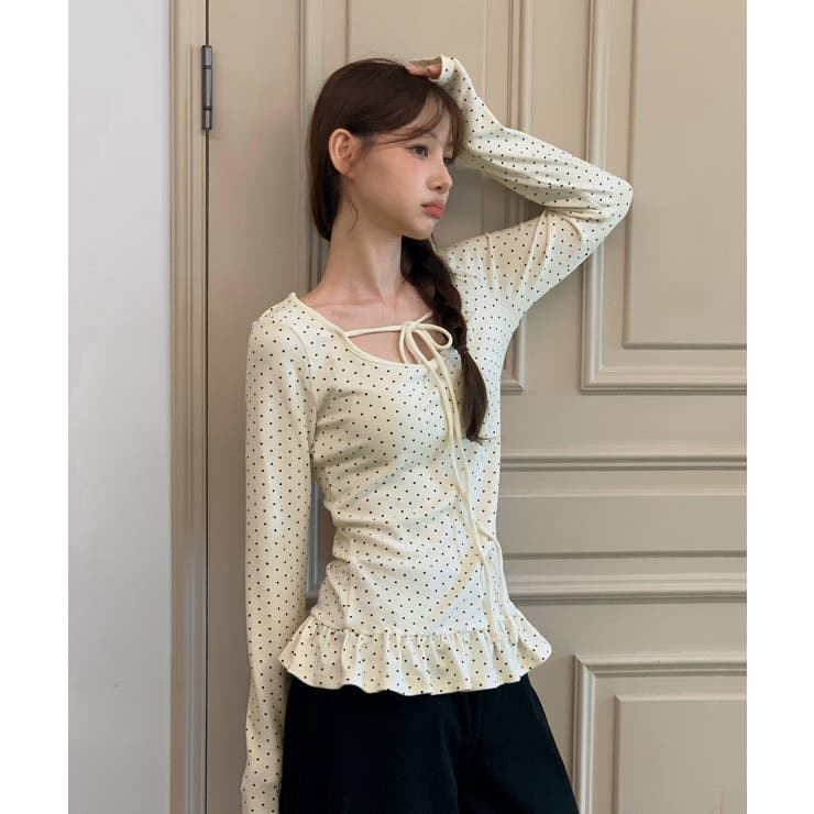 ドットリボンフリルTシャツ 2025 AW | by muni:r | 詳細画像8 
