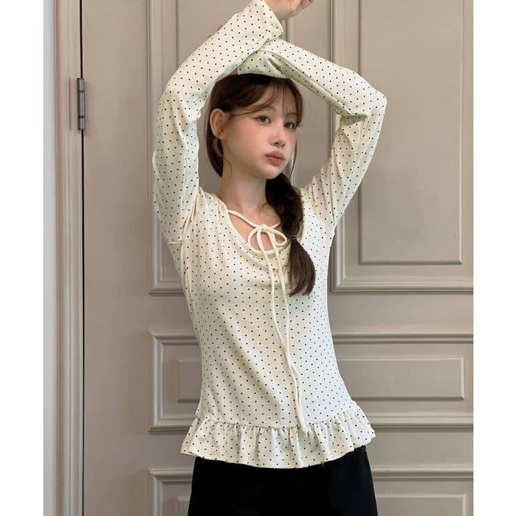 ドットリボンフリルTシャツ 2025 AW | by muni:r | 詳細画像9 