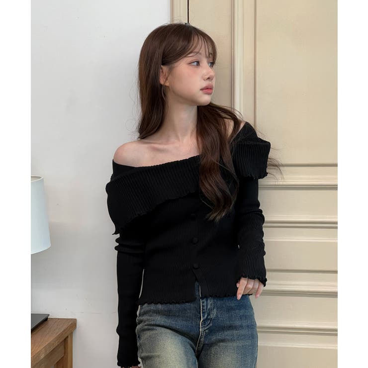 フリルオフショルダーニット/2025 AW COLLECTION | by muni:r | 詳細画像1 