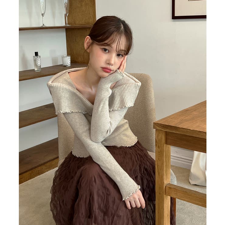 フリルオフショルダーニット/2025 AW COLLECTION | by muni:r | 詳細画像17 