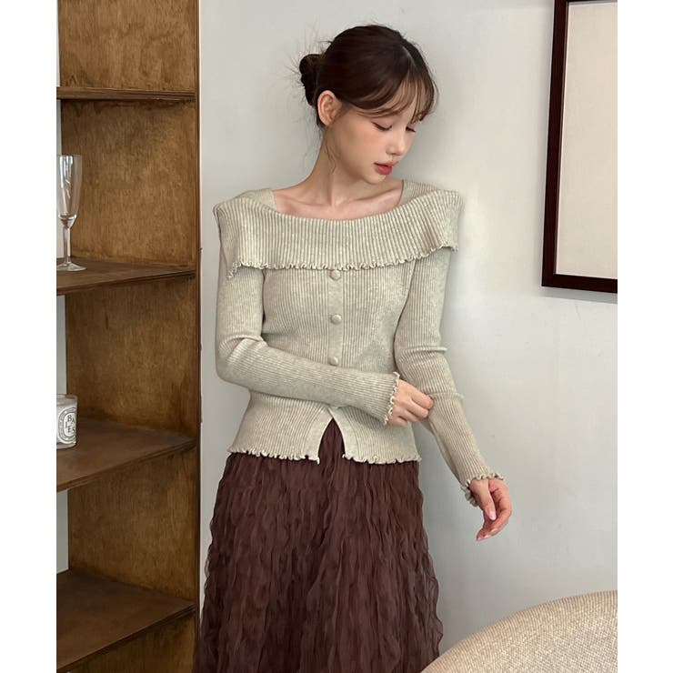 フリルオフショルダーニット/2025 AW COLLECTION | by muni:r | 詳細画像18 