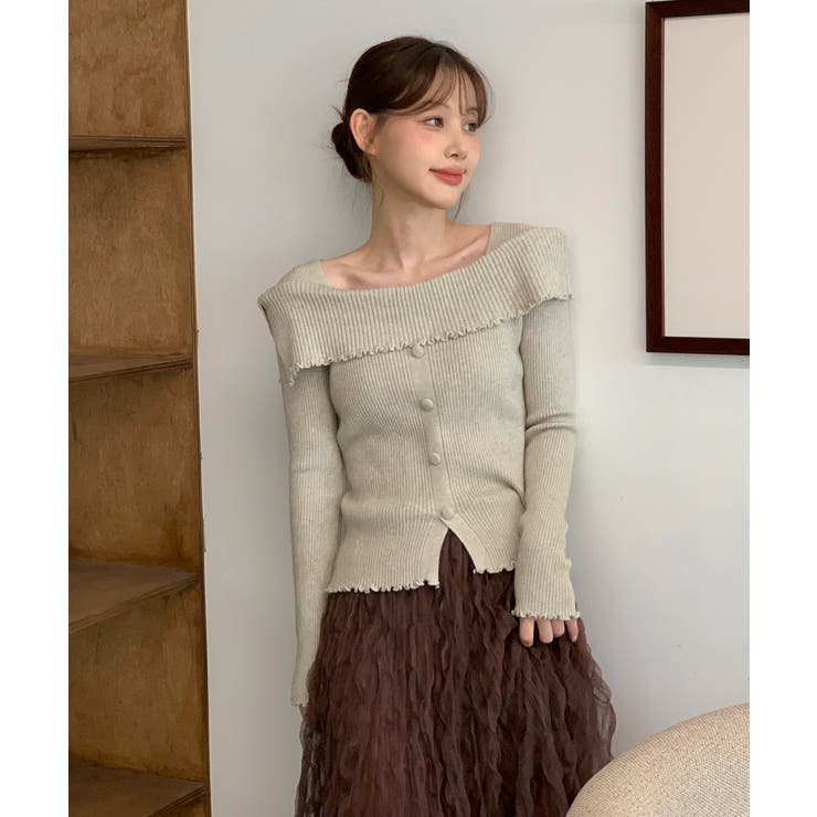 フリルオフショルダーニット/2025 AW COLLECTION | by muni:r | 詳細画像19 