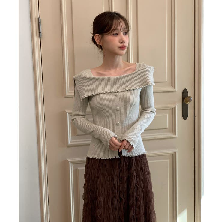 フリルオフショルダーニット/2025 AW COLLECTION | by muni:r | 詳細画像21 