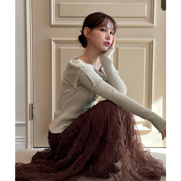 フリルオフショルダーニット/2025 AW COLLECTION | by muni:r | 詳細画像22 