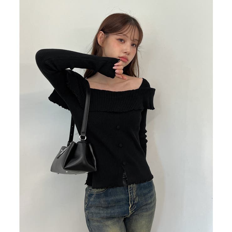 フリルオフショルダーニット/2025 AW COLLECTION | by muni:r | 詳細画像6 