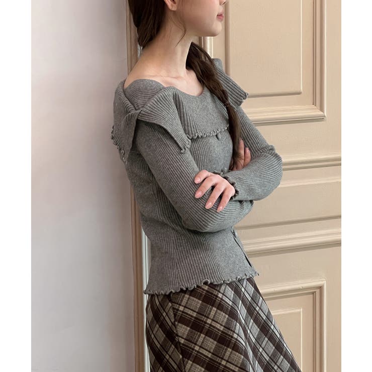 フリルオフショルダーニット/2025 AW COLLECTION | by muni:r | 詳細画像9 