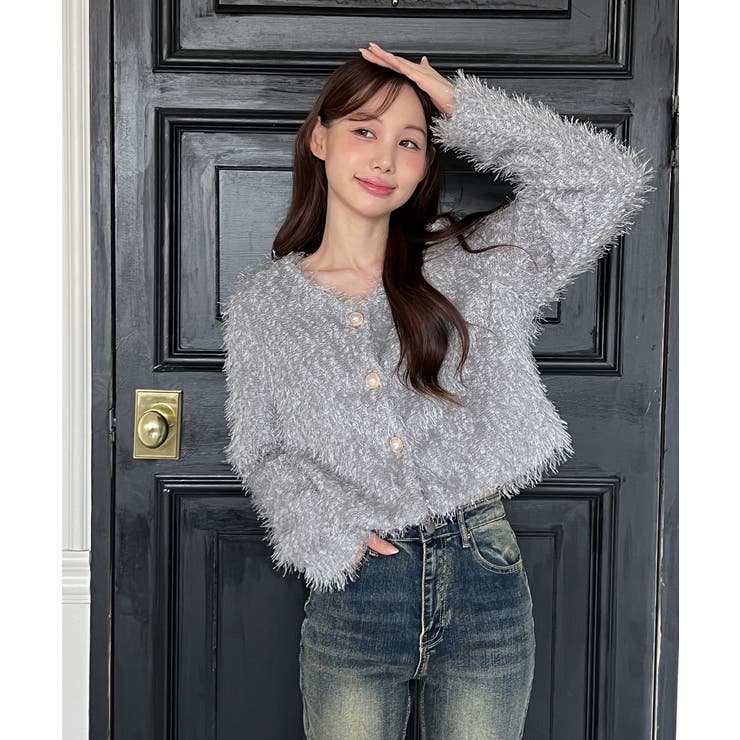 【着用動画あり 5色展開】シャイニーファークロップカーディガン 2025 | by muni:r | 詳細画像10 