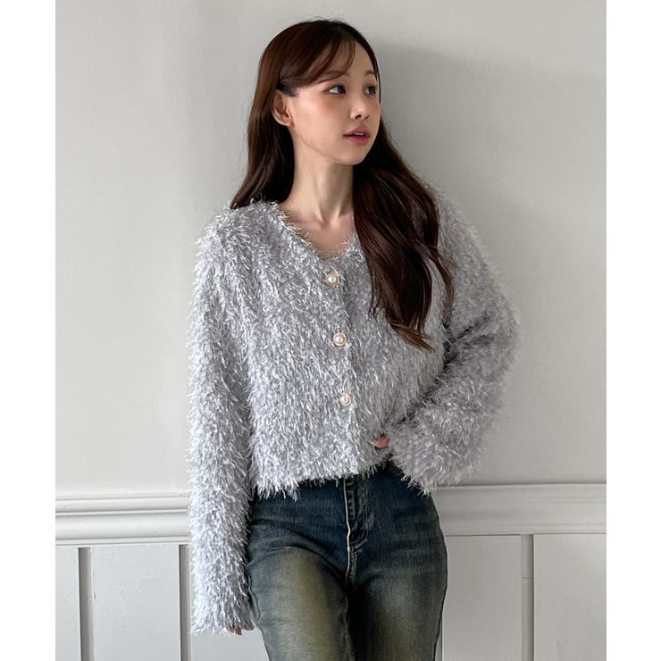 【着用動画あり 5色展開】シャイニーファークロップカーディガン 2025 | by muni:r | 詳細画像15 