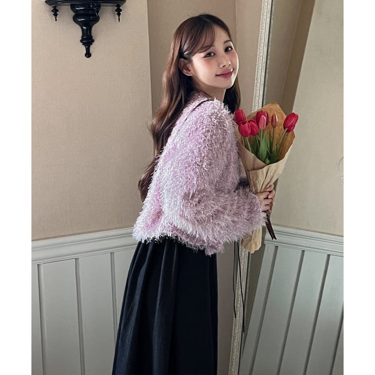 【着用動画あり 5色展開】シャイニーファークロップカーディガン 2025 | by muni:r | 詳細画像19 