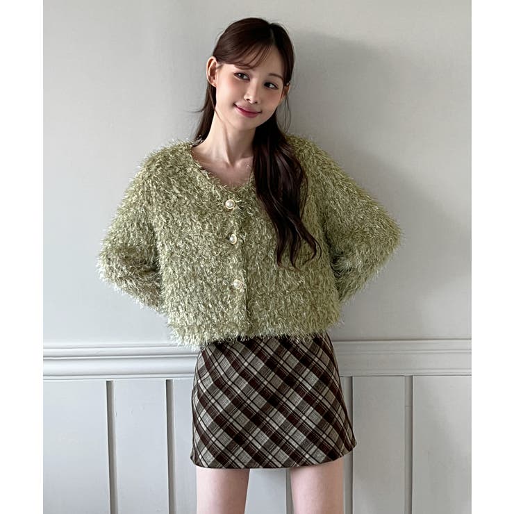 【着用動画あり 5色展開】シャイニーファークロップカーディガン 2025 | by muni:r | 詳細画像21 