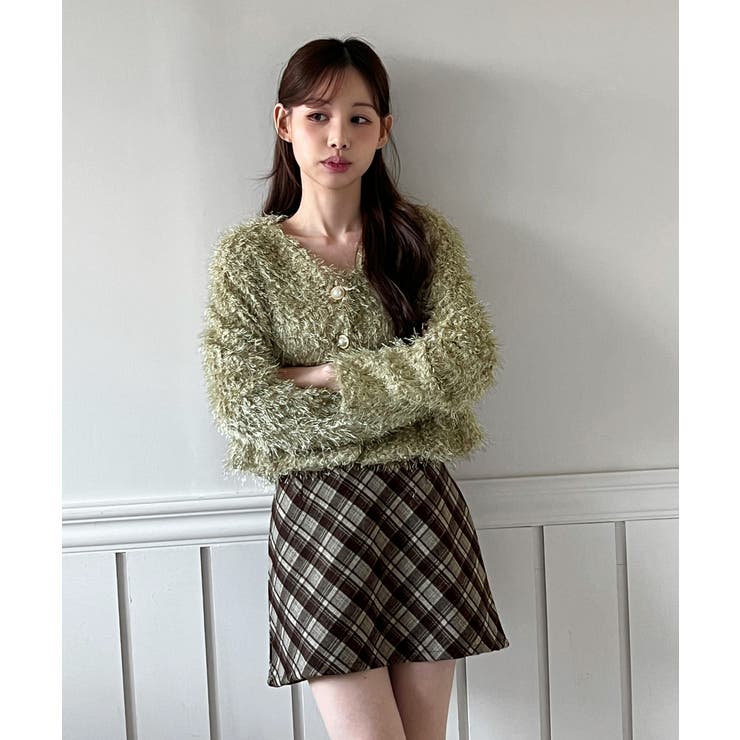 【着用動画あり 5色展開】シャイニーファークロップカーディガン 2025 | by muni:r | 詳細画像23 