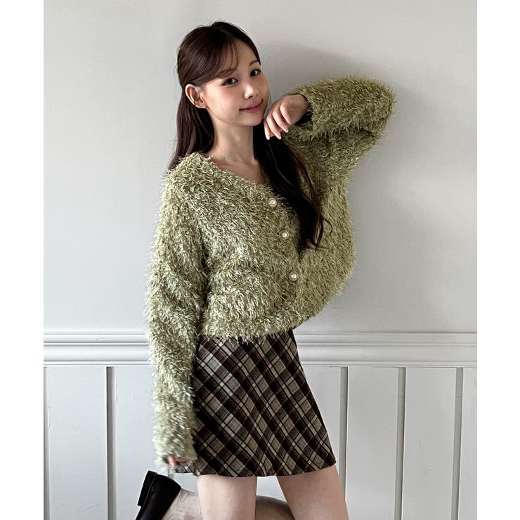 【着用動画あり 5色展開】シャイニーファークロップカーディガン 2025 | by muni:r | 詳細画像24 