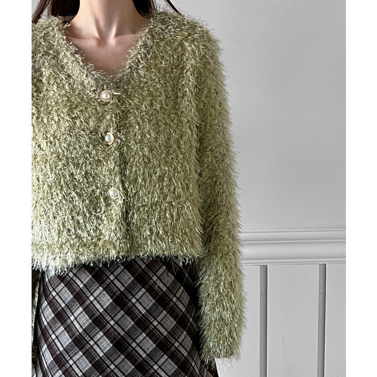 【着用動画あり 5色展開】シャイニーファークロップカーディガン 2025 | by muni:r | 詳細画像32 