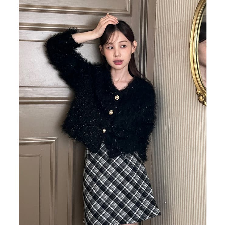 【着用動画あり 5色展開】シャイニーファークロップカーディガン 2025 | by muni:r | 詳細画像33 