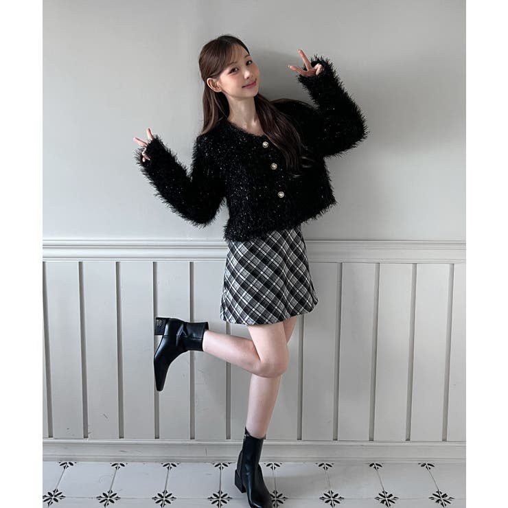 【着用動画あり 5色展開】シャイニーファークロップカーディガン 2025 | by muni:r | 詳細画像38 