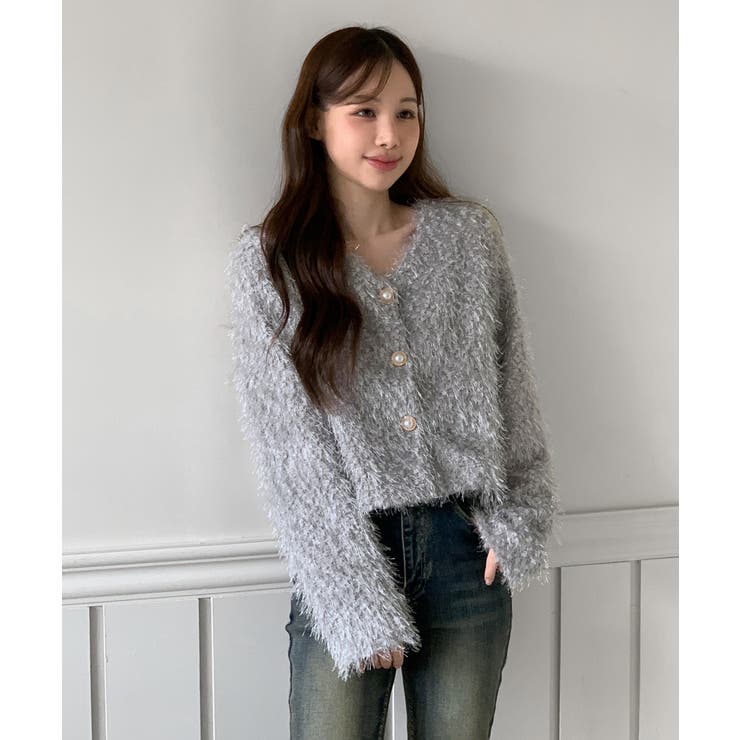 【着用動画あり 5色展開】シャイニーファークロップカーディガン 2025 | by muni:r | 詳細画像9 