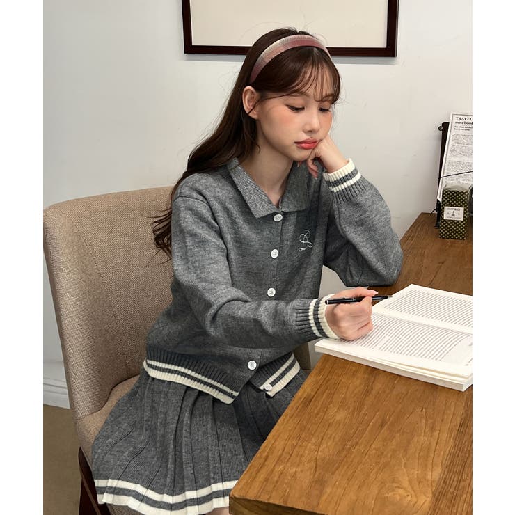 カラー配色ニットツーピース 2025 AW | by muni:r | 詳細画像1 