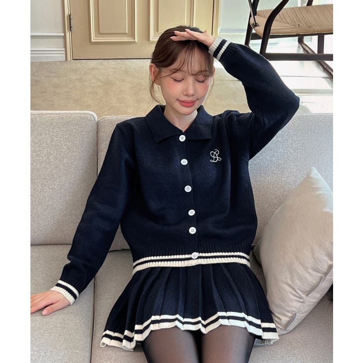 カラー配色ニットツーピース 2025 AW | by muni:r | 詳細画像15 