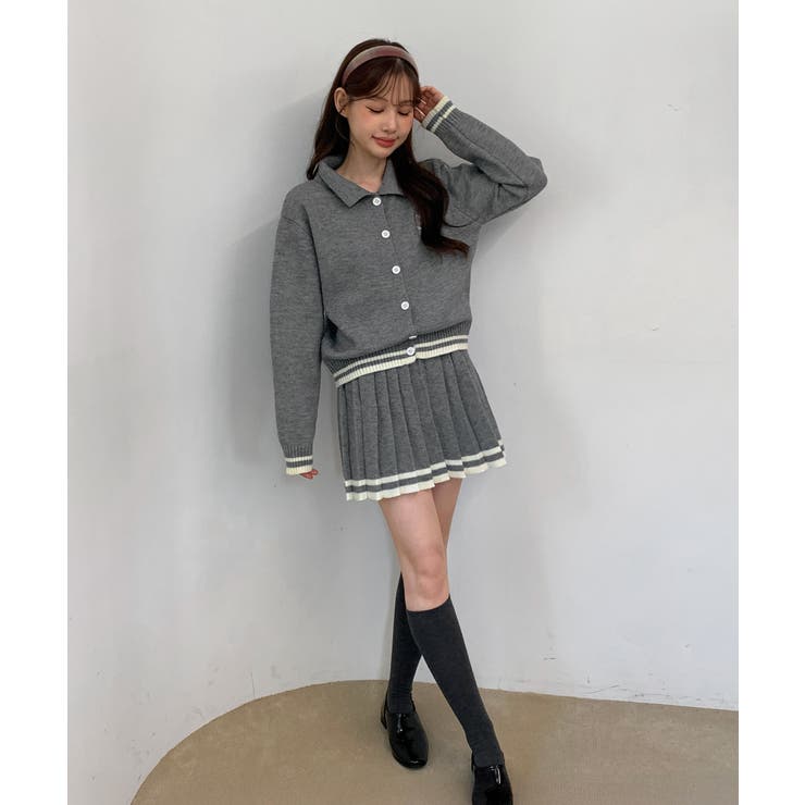 カラー配色ニットツーピース 2025 AW | by muni:r | 詳細画像7 