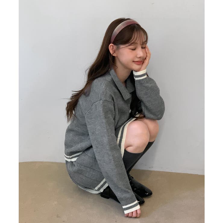 カラー配色ニットツーピース 2025 AW | by muni:r | 詳細画像8 