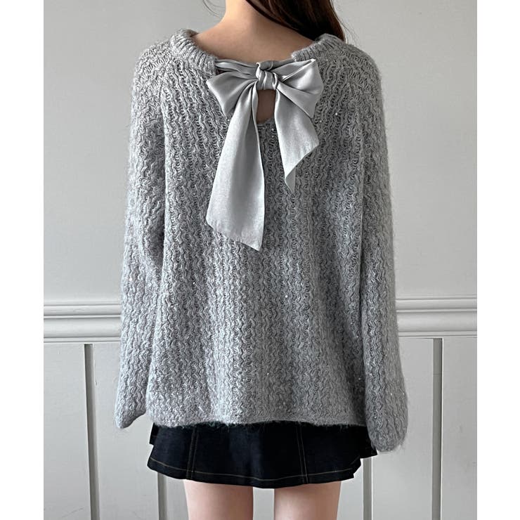 【着用動画あり 2色展開】リボンストラップポイントニット 2025 | by muni:r | 詳細画像10 