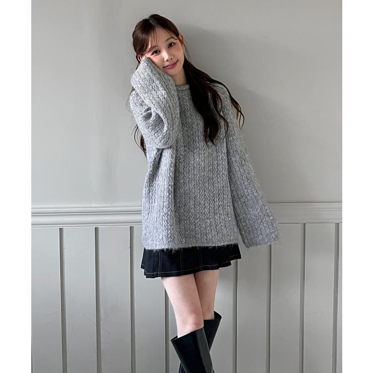 【着用動画あり 2色展開】リボンストラップポイントニット 2025 | by muni:r | 詳細画像3 