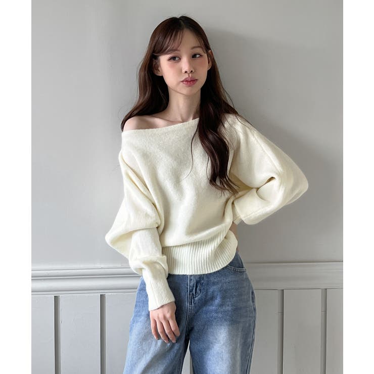 ストラップオフショルダーニット 2025 AW[品番：FROW0001669]｜by muni