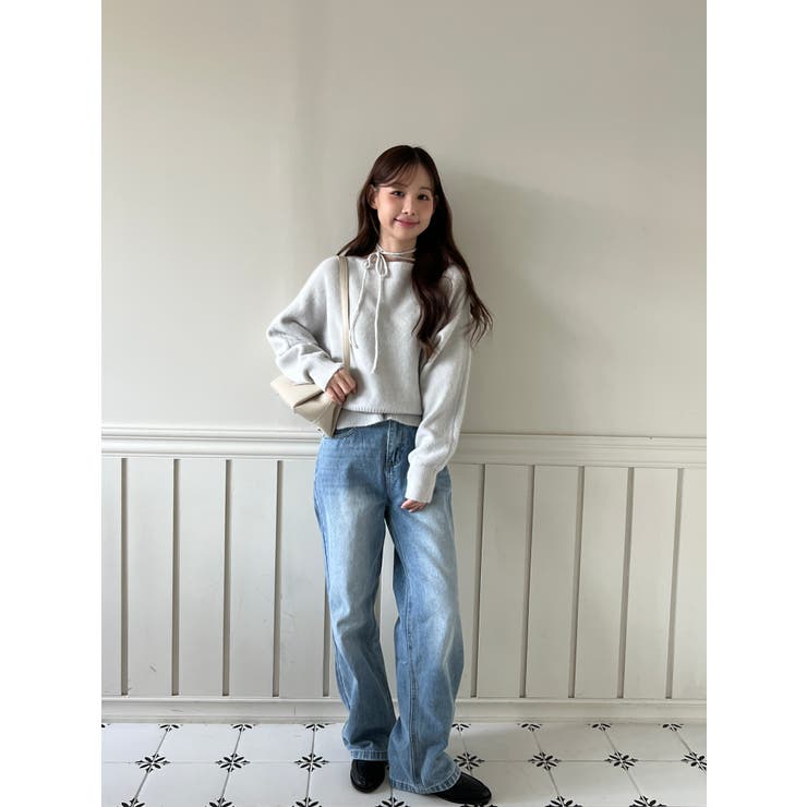 【3WAY 着用動画あり 4色展開】ストラップオフショルダーニット | by muni:r | 詳細画像10 