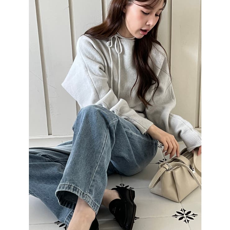 【3WAY 着用動画あり 4色展開】ストラップオフショルダーニット | by muni:r | 詳細画像14 