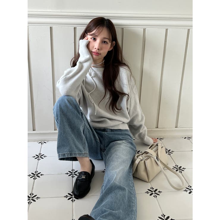 【3WAY 着用動画あり 4色展開】ストラップオフショルダーニット | by muni:r | 詳細画像15 