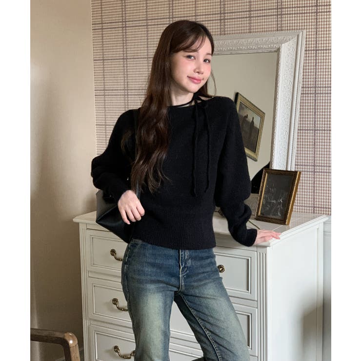 【3WAY 着用動画あり 4色展開】ストラップオフショルダーニット | by muni:r | 詳細画像18 