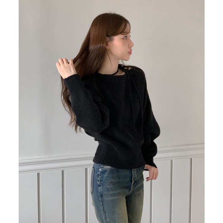 ストラップオフショルダーニット 2025 AW[品番：FROW0001669]｜by muni