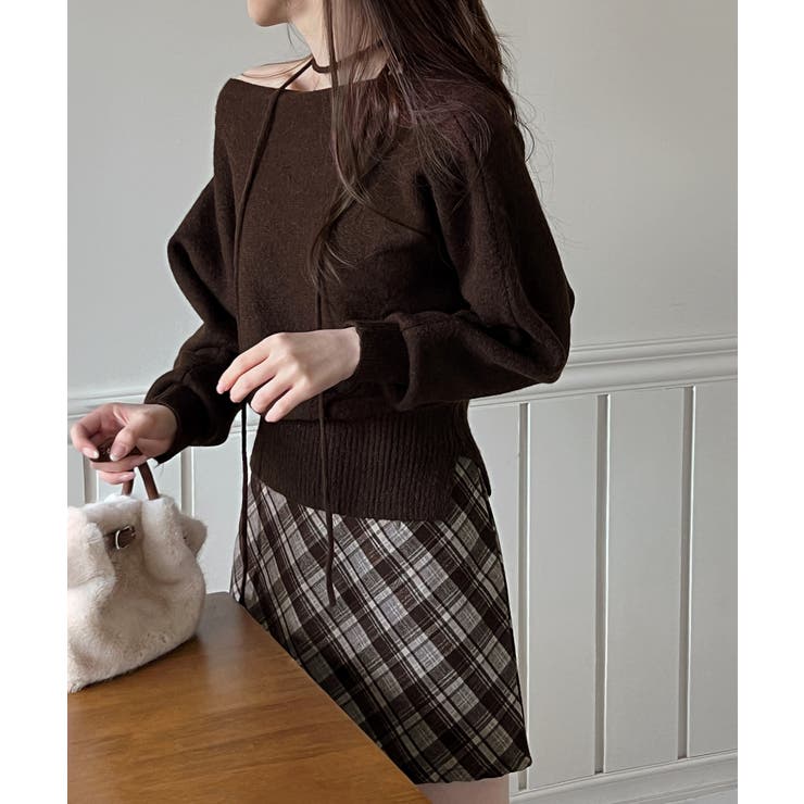 【3WAY 着用動画あり 4色展開】ストラップオフショルダーニット | by muni:r | 詳細画像29 