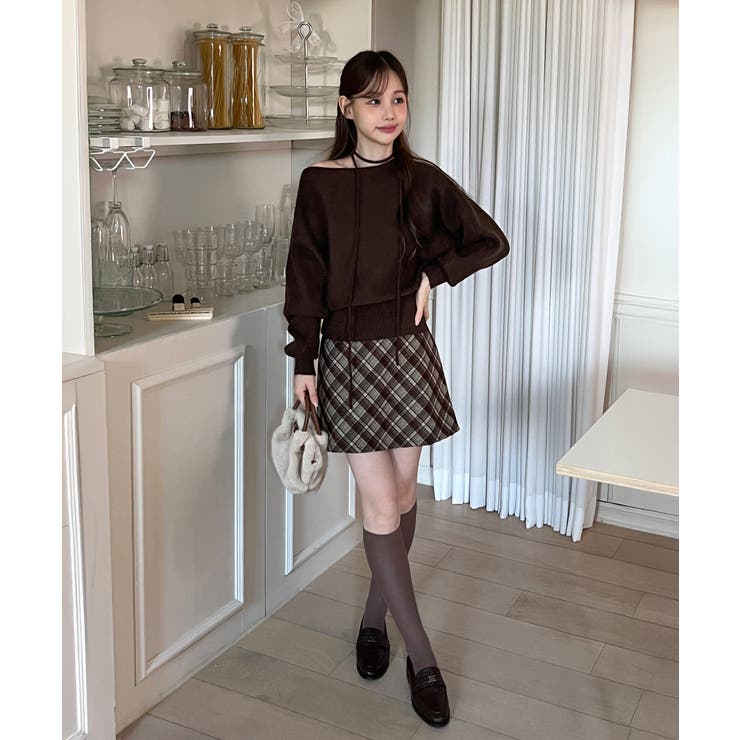 【3WAY 着用動画あり 4色展開】ストラップオフショルダーニット | by muni:r | 詳細画像31 