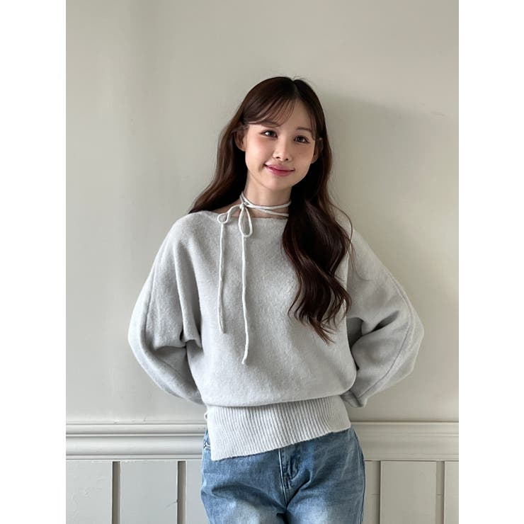 【3WAY 着用動画あり 4色展開】ストラップオフショルダーニット | by muni:r | 詳細画像6 