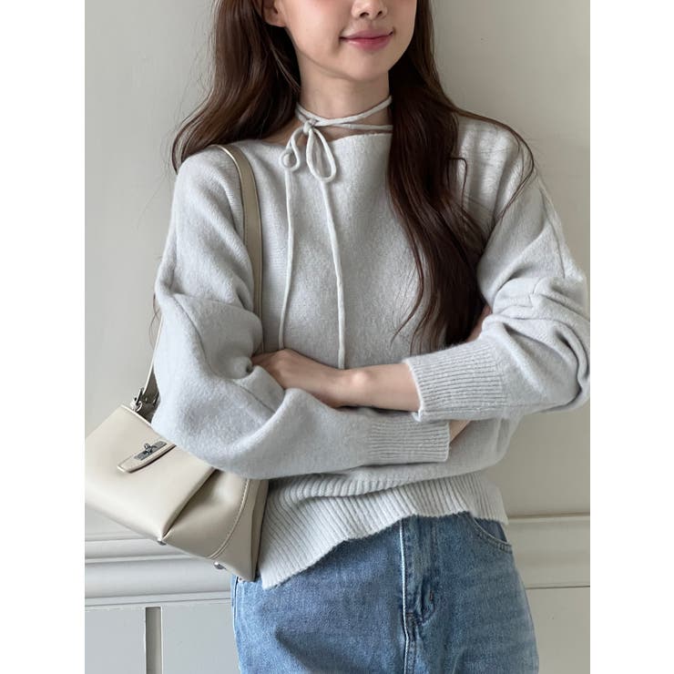 【3WAY 着用動画あり 4色展開】ストラップオフショルダーニット | by muni:r | 詳細画像7 