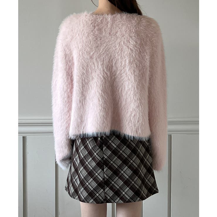 ハートボタン ファー ニットカーディガン | by muni:r | 詳細画像23 