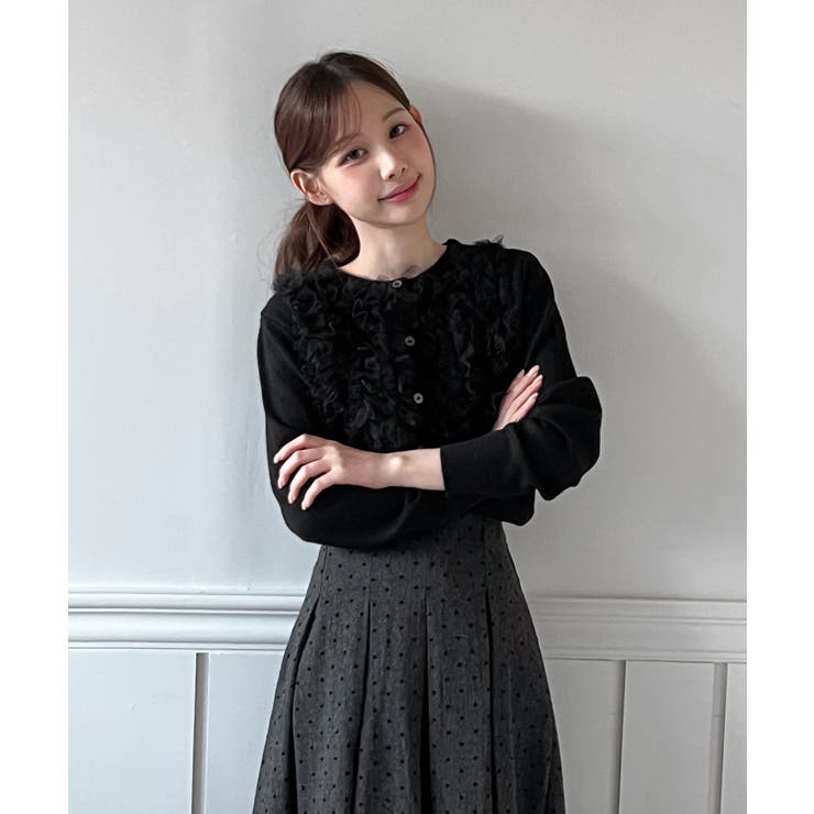 ラッフルポイントニットカーディガン 2025 AW | by muni:r | 詳細画像11 