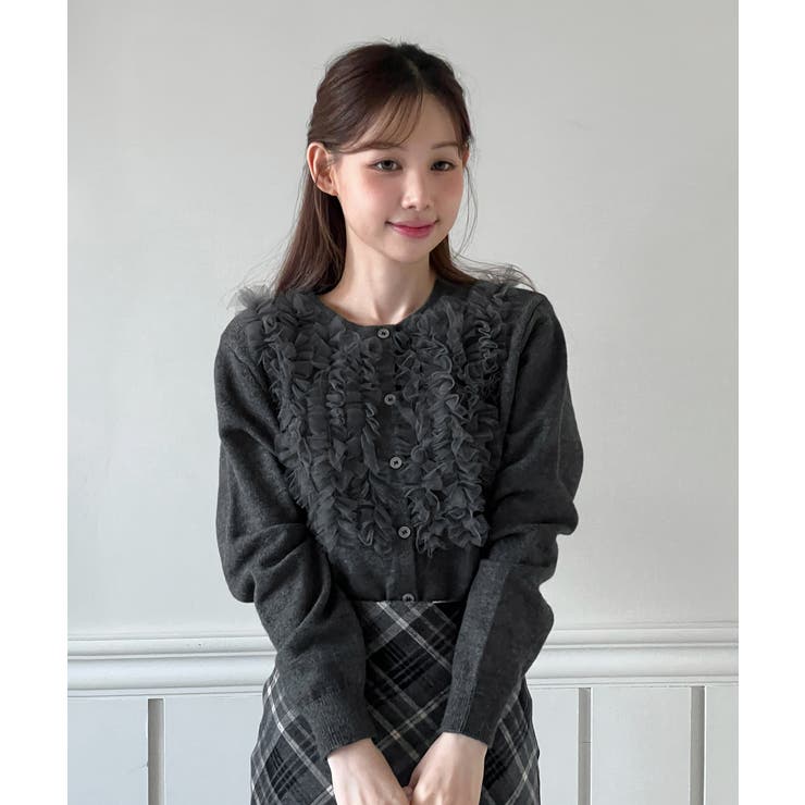 ラッフルポイントニットカーディガン 2025 AW | by muni:r | 詳細画像12 