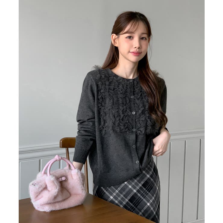 ラッフルポイントニットカーディガン 2025 AW | by muni:r | 詳細画像15 