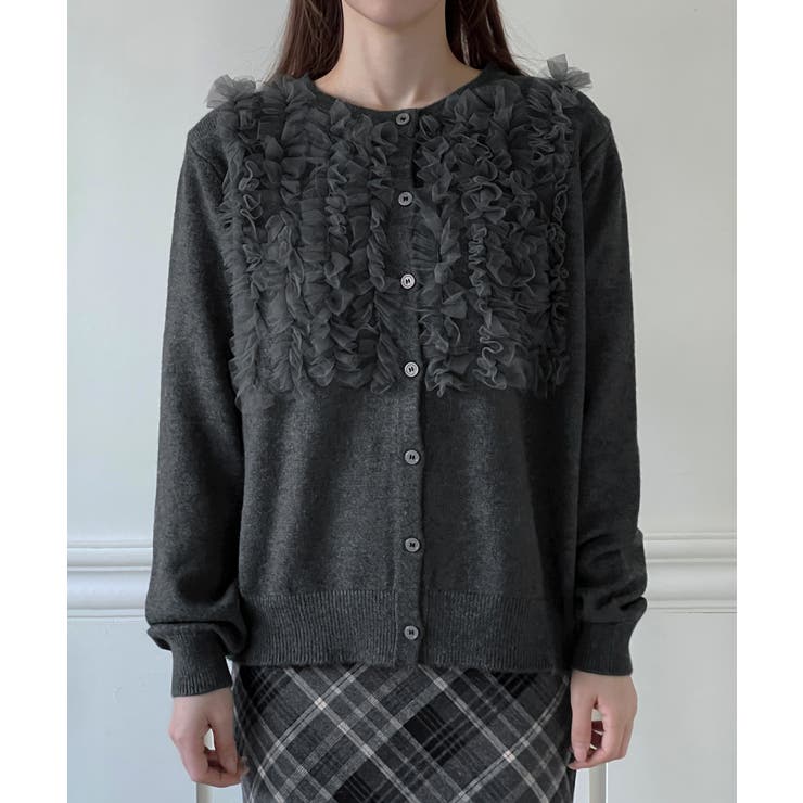 ラッフルポイントニットカーディガン 2025 AW | by muni:r | 詳細画像21 